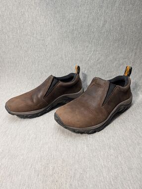 Merrell Jungle Moc Shoes Women's 7 Nubuck Brown Leather Slip On